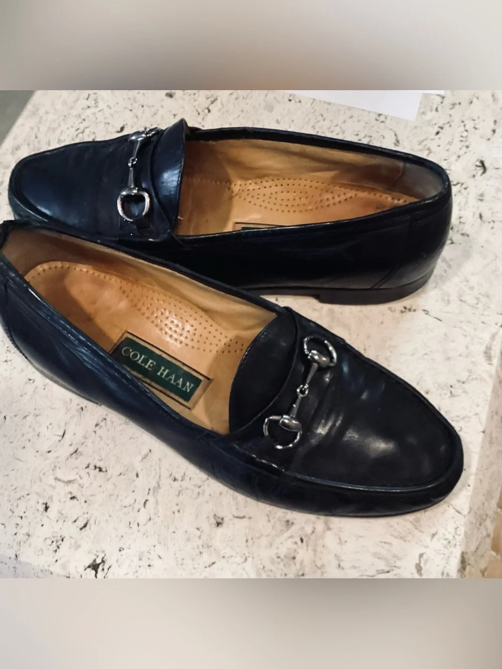 Cole Haan Black Leather Horsebit Loafers